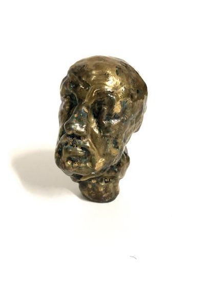 null JEAN MAYODON (1893-1967) « Tête d’homme - Hommage à Rodin » Sculpture en céramique...