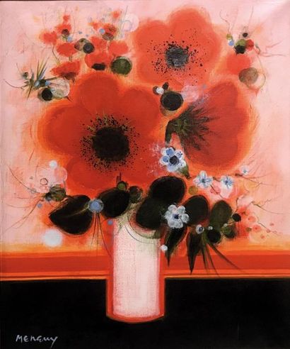 null FREDERIC MENGUY (1927-2007) Les fleurs du Midi Huile sur toile Signée en bas...