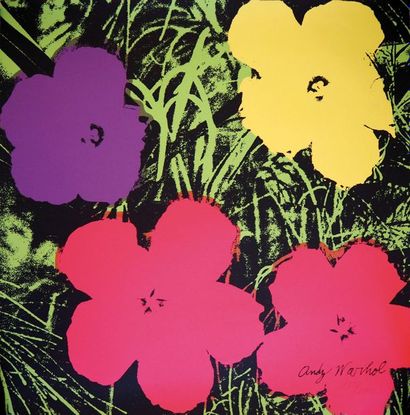 null ANDY WARHOL (1928-1987) Flowers Sérigraphie couleurs Signature imprimée et numérotée...