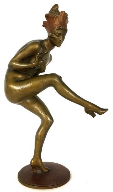 null Wilhelm THOMASCH (1893–1964) La Danseuse Bronze à double patine Signé sur la...