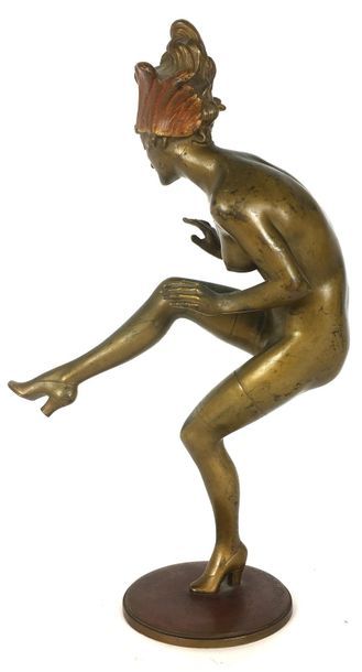 null Wilhelm THOMASCH (1893–1964) La Danseuse Bronze à double patine Signé sur la...
