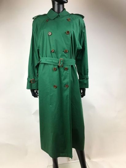 null BURBERRY'S Trench Coat vert manches longues, boucle boutonnage, col à agraffes,pattes...