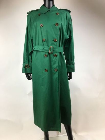 null BURBERRY'S Trench Coat vert manches longues, boucle boutonnage, col à agraffes,pattes...