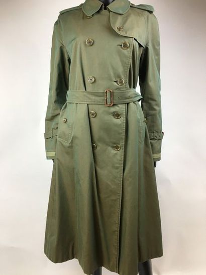 null BURBERRY'S Trench Coat en coton vert kaki, doublure tartan, manches longues,...