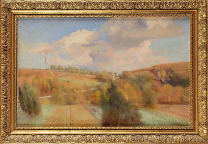 null Paul Alexandre A. LEROY (1860-1942) Paysage de La Souterraine Huile sur toile...