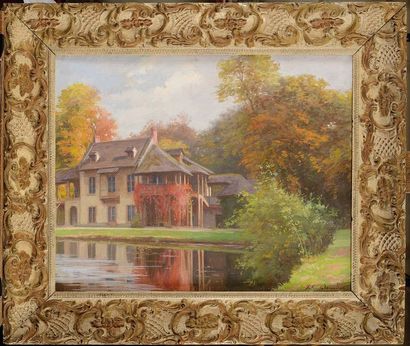 null Jules GIRARDET (1856-1846) Le hameau de la Reine, Versailles Toile marouflée...