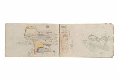 null Théophile DECANIS (1847-1917) Carnet de dessins, aquarelles, et études (Provence,...