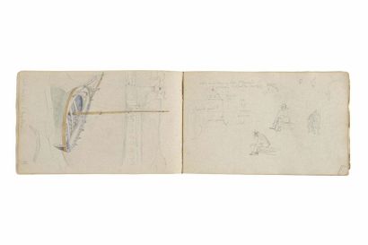 null Théophile DECANIS (1847-1917) Carnet de dessins, aquarelles, et études (Provence,...