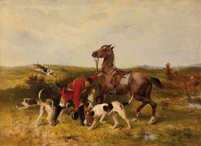 null James Alexander WALKER (1831/41-1898) Chasse à courre Huile sur toile Signé...