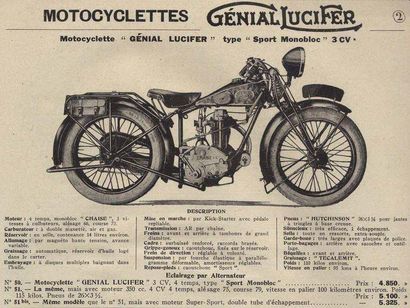 GENIAL LUCIFER TYPE K Numéro de cadre 3030

Moto roulante et révisée

Premier prix...