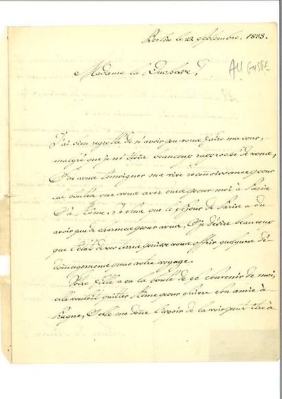 null PRUSSE (Auguste de). Lettre autographe signée à la duchesse d'Anhalt-Köthen....