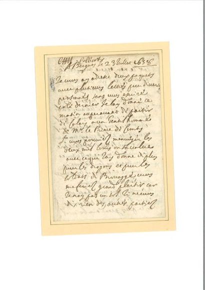 null MAZARIN (Jules). Lettre autographe signée « Le Cardl Mazarini » à Jean-Baptiste...