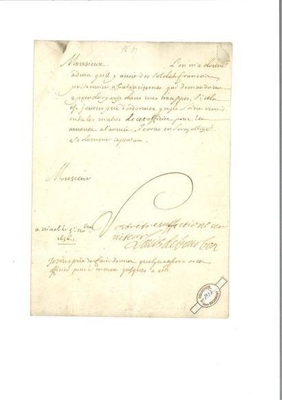 null CONDÉ (Louis II de Bourbon, prince de). Lettre signée avec 4 mots autographes....