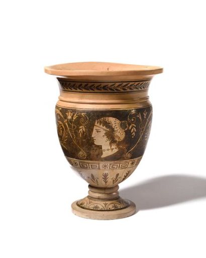 null Jean-Jacques LAGRENÉE (1739-1821) Cache pot sur piedouche de forme balustre...