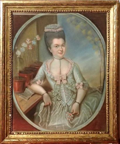 null ECOLE FRANCAISE du XVIIIe siècle Portrait de Jeanne Marguerite Oriot de Collancy...