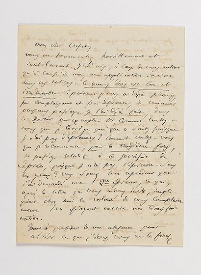 null BAUDELAIRE (Charles). Lettre autographe signée « Ch. Baudelaire » à Eugène Crépet....