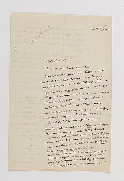 null SAINT E-BEUVE (Charles-Augustin). Lettre autographe signée à Charles Baudelaire....