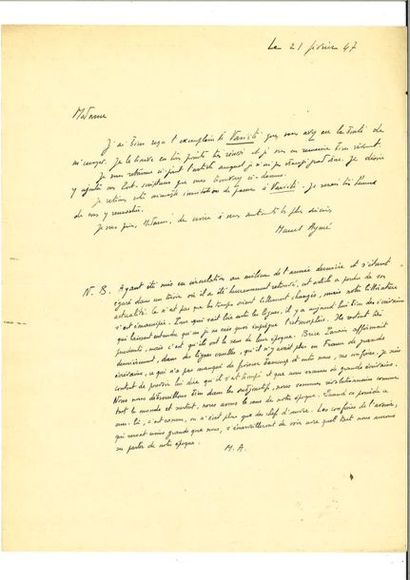 null AYMÉ (Marcel). Manuscrit avec corrections autographes intitulé « La peur » (2...