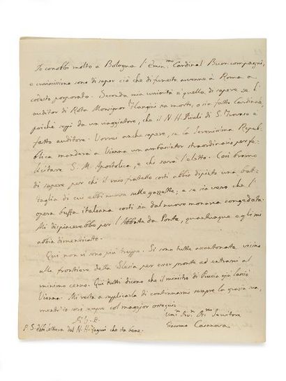null CASANOVA (Giovanni Giacomo). Lettre autographe signée à Antonio Ottaviano Collalto....
