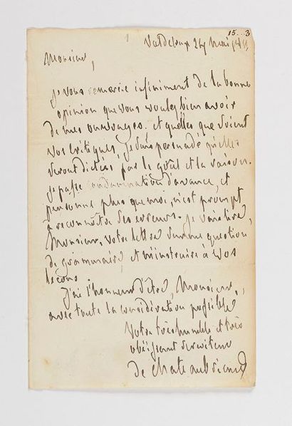 null CHATEAUBRIAND (François-René de). Lettre autographe signée « de Chateaubriand...