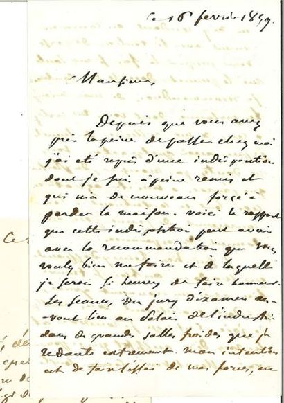 null DELACROIX (Eugène). 4 lettres autographes signées, la première à Joseph Autran,...