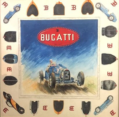 null Rob Roy (Robert Le Proux de la Rivière, 1909 - 1992)

"Bugatti"

Projet de foulard...