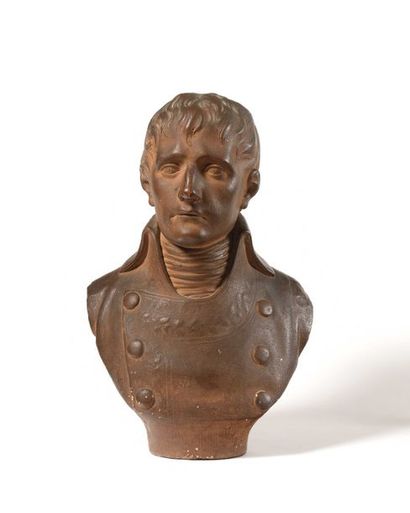  « L’Empereur Pedro Ier » Buste en bronze doré et ciselé du Roi portant ses nombreuses...