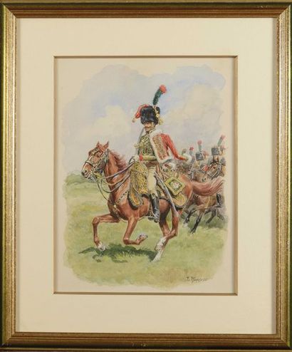 null Lucien ROUSSELOT (1900-1992) « Capitaine de chasseurs à cheval de la garde impériale...