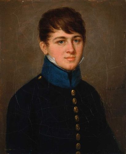 null Jean Henri CLESS (1774-1812) « Portrait d’un jeune aide de camp en uniforme...