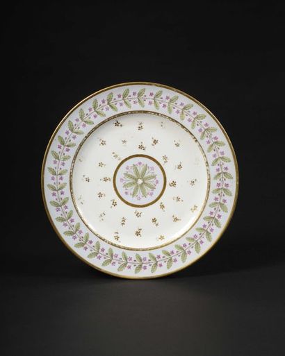 null Rare assiette en porcelaine du service de Napoléon Ier au château de Marr acq....