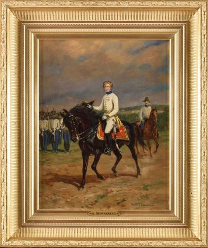 null Raymond DESVARREUX (1876-1961) "Le duc de Reichtadt à cheval" Huile sur toile...