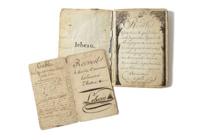 null Deux intéressants carnets ayant appartenu à Jean Louis BAUX, dit LEBEAU (1780-1849),...