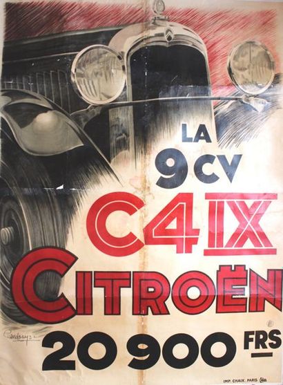 null Pierre LOUYS ( 1894- 1976)

"Citroën, la 9CV ,C 4"

Affiche lithographique "La...
