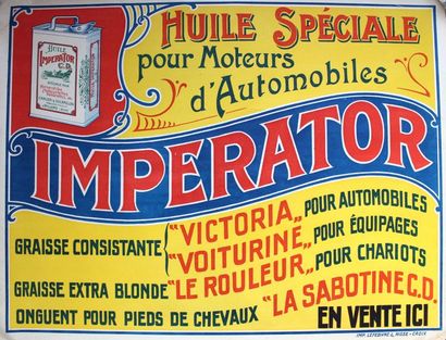 null "Huiles Imperator"

Affiche promotionelle "Huiles Imperator, huile spéciale...