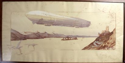 null Ernest Montaut ( 1879-1909)

« Zeppelin »

Lithographie en couleurs, rehaussée...