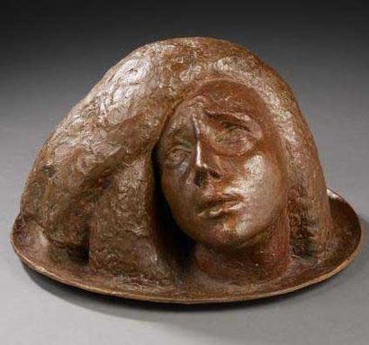 null Serge YOURIEVITCH (1876-1969) Sculpture en bronze à patine brune figurant une...
