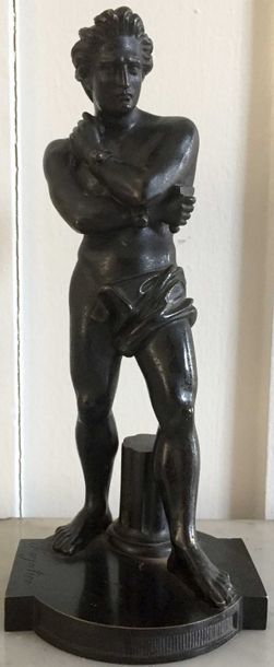 null Denis FOYATIER (1793-1863) Spartacus Bronze à patine brune signé sur la terrasse...