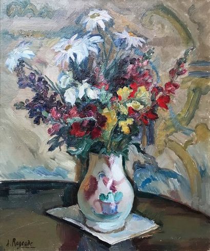 null ANDRE RAGEADE (1890-1978) Fleurs Huile sur toile signée en bas à gauche 61 x...