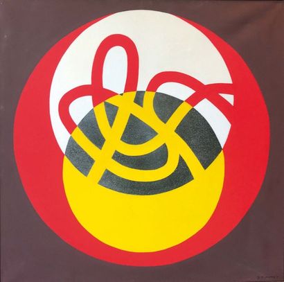 null JAMES PICHETTE (1920-1996) Dans un cercle rouge Huile sur toile signée en bas...