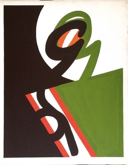 null JAMES PICHETTE (1920-1996)
Sans titre
Gouache sur papier marouflée sur toile
signée...
