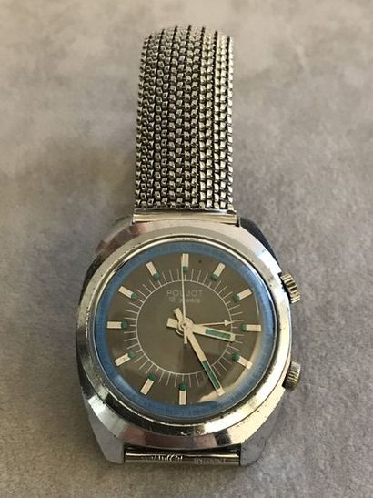 POLJOT Alarm -1972- 
Bracelet montre en acier,...