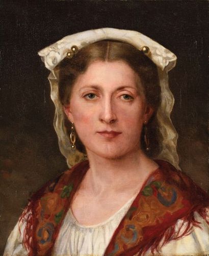null Eugénie Marie SALANSON (1836-1912), attribué à Portrait de sa fille Huile sur...