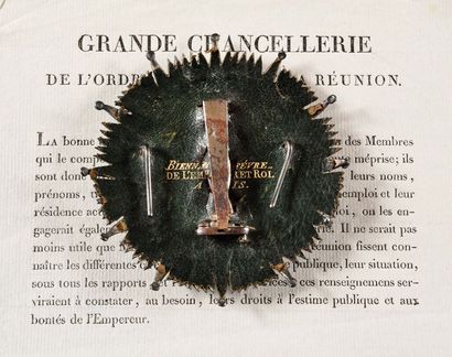 null FRANCE ORDRE IMPERIAL DE LA REUNION, institué en 1811 Plaque de grand-croix...