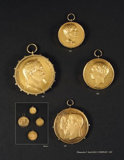 Médaille en or au profil du Prince impérial....