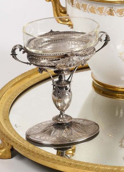 null Coupe à caviar provenant d’un service de l’Empereur Napoléon III. En argent,...