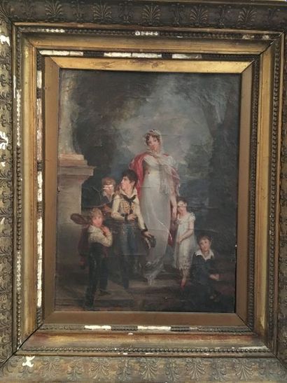 null D’après Gérard, La duchesse de Montebello et ses enfants Huile sur toile 34...