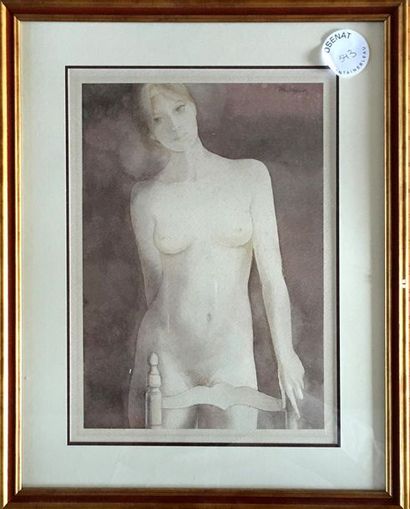 null Femmes nues, Lot de deux pastels et deux aquarelles, 38 x 54,5 cm
