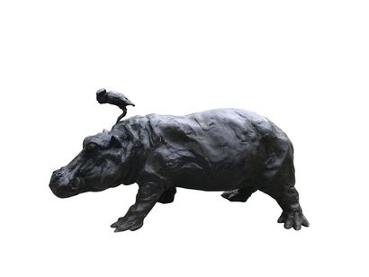 null ROBERT GODEFROY (1928-2001) Hippopotame Bronze 19 x 41 cm