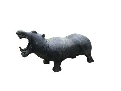 null XAVIER CARNOY Hippopotame Bronze, signé et numéroté 3/8 Cachet fondeur 13 x...