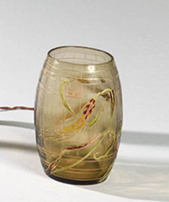 EMILE GALLE (1846-1904) Vase tonneau en verre...